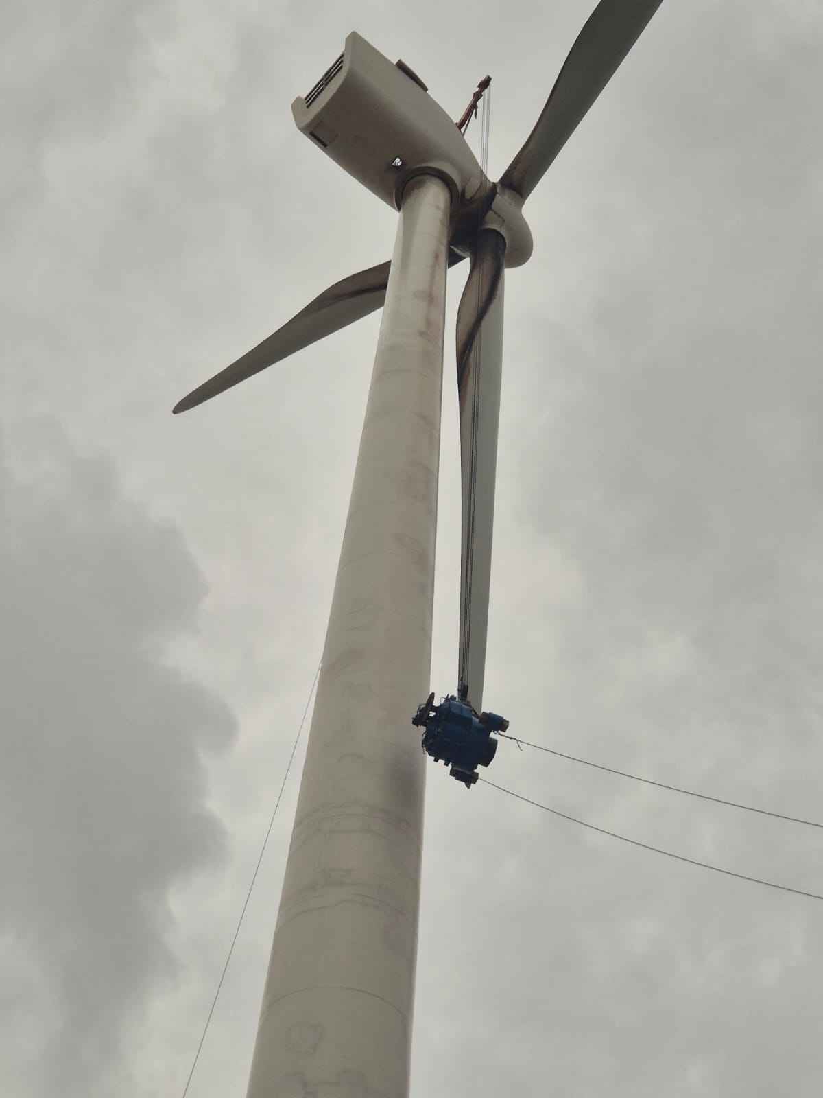 Scenic wind farm at sunset